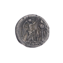 Victoria; Jupiter (mythology), head of Jupiter; Victoria (personification); trophies; spearheads;