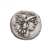 denarius, Titinius, C. (fl. 141 BC), publisher; Wiktoria on a biga; origin Wiktoria