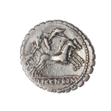 Denarius serratus; C. Publicius Malleolus (publisher, fl. 118 BC), L. Licinius Crassus (publisher,