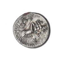 Subaeratus denarius, Curtius, Q. (fl. 116–115 BC), publisher; Silanus, M. (fl. 116–115 BC),
