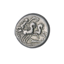 denarius, Cipius, M. (fl. 115–114 BC), publisher; Roman Republic, 115–114 BC; Rome. Obverse: head