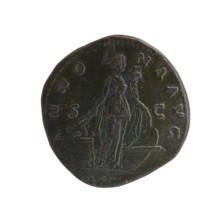 Sestertius, Antoninus Pius (86–161; Roman emperor 138–161), head of the emperor in a laurel wreath;