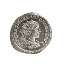 Antoninian of Elagabalus (reigned 218–222). Obverse: bust of the emperor in a radiant crown, armor