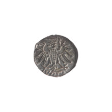 Gdansk denarius, Sigismund II Augustus (King of Poland; 1544–1572). Obverse: in the border the