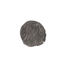 Gdansk denarius, Sigismund II Augustus (King of Poland; 1544–1572). Obverse: in the border the