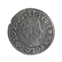 Gdansk trojak (grosz), 1536. Obverse: Crowned male bust in profile turned right, inscription around