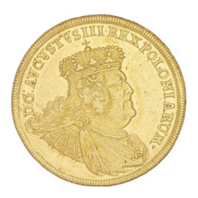 Double Augustor; maker: Croll, Ernest Dietrich (fl. 1753–1763); subject: August III SAS (King of