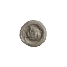 denarius - bracteate; crown II (iconographic); crowns; one-sided coin; crosses; balls; Teutonic