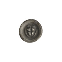 Denarius bracteate; triangular shield with a cross whose arms reach the edge, a cross above it;