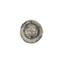 Denarius - bracteate; one-sided coin showing a triangular shield with a cross whose arms reach the