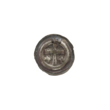 denarius - barkteat; Latin cross (iconographic); one-sided coin; equal-armed crosses