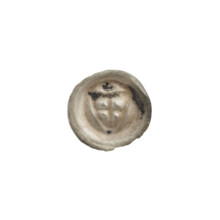 Denarius — bracteate; one-sided coin depicting a triangular shield with a cross whose arms reach