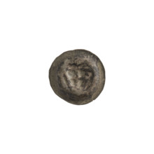 Denarius - bracteate; one-sided coin showing a triangular shield with a cross whose arms reach the