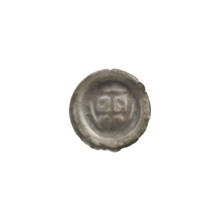 Denarius - bracteate, one-sided coin. Triangular shield with a cross whose arms reach the edge; one