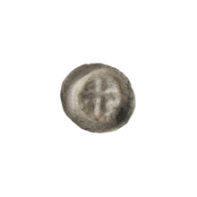 Denarius — bracteate; one-sided coin with Latin cross (slightly widening arm tips) on obverse; on