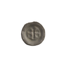 Denarius - bracteate; one-sided coin depicting a Latin cross with rounded arm ends and equal-armed