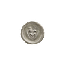 Denarius - bracteate; one-sided coin showing a triangular shield with a cross whose arms reach the