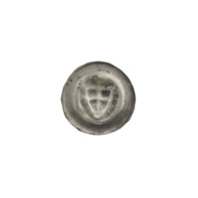 Denarius - bracteate; design: triangular shield with a cross whose arms reach the edge, a cross