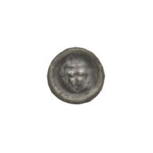 Denarius — bracteate; triangular shield with a cross whose arms reach the edge, a cross above it;