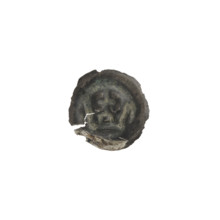 Denarius — bracteate imitation; one-sided coin featuring crowns and crosses; Teutonic Knights