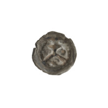 Denarius - bracteate; cross on arcade (iconographic), balls, stars; one-sided coin depicting a