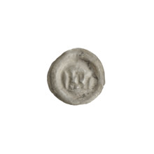 Denarius bracteate, crown II (iconographic) — one-sided coin depicting a crown topped with a lily