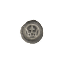Denarius - bracteate, crown topped with a cross placed between two elongated, outwardly curved