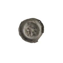 Denarius bracteate with cross, moon and star iconography; maker: Antoni Richard (1841–1894) [likely