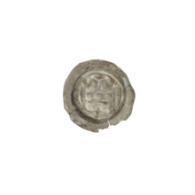Denarius bracteate, Gate II (iconographic). One-sided coin depicting a gate topped with pillars