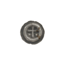 Denarius — bracteate; one-sided coin featuring a Latin cross with on each side of its longer arm