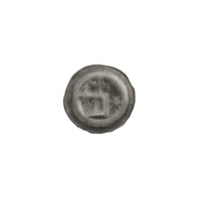 Denarius bracteate, rectangular letter D with two attached crosses, one-sided coin featuring two
