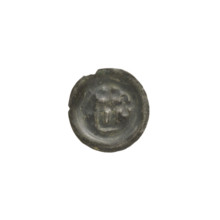 Denarius bracteate, rectangle-D (iconographic); rectangular letter D with two attached crosses;