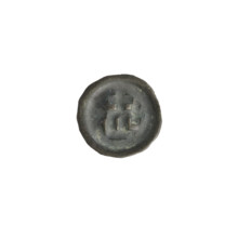 Denarius bracteate, rectangle-D (iconographic). One-sided coin depicting a rectangular letter D
