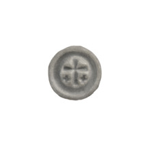 Denarius bracteate, one-sided coin featuring a Latin cross with slightly widening arm ends; on each