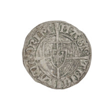 Teutonic szelag, Michal Küchmeister (Grand Master; 1414–1422). Obverse: monastic shield of the