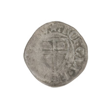 Teutonic szelag, Michal Küchmeister (Grand Master; 1414–1422). Obverse: monastic shield of the