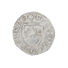 Teutonic szelag, Henryk von Plauen (Grand Master; 1410–1413). Obverse: Teutonic shield of the Grand