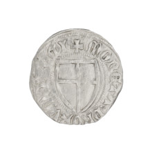 Teutonic szelag, Henryk von Plauen (Grand Master; 1410–1413). Obverse: Teutonic shield of the Grand