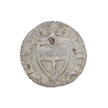 Teutonic szelag, Henryk von Plauen (Grand Master; 1410–1413). Obverse: Teutonic Knights' shield; in
