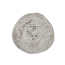 Teutonic szelag, Henryk von Plauen (Grand Master; 1410–1413). Obverse: monastic shield of the Grand