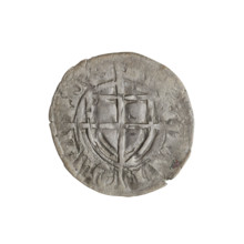Teutonic szelag, Paul von Russdorf (Grand Master; 1422–1441). Obverse: monastic shield of the Grand