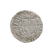 Teutonic szelag, Paul von Russdorf (Grand Master; 1422–1441). Obverse: monastic shield of the Grand