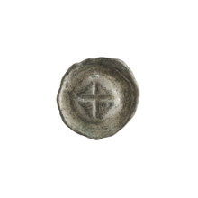 Denarius - bracteate; iconography: Greek (equal-armed) cross; rarity: R5 (rare); one-sided coin;