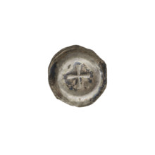 Denarius - bracteate; isosceles cross with widening arms; in one angle between its arms a
