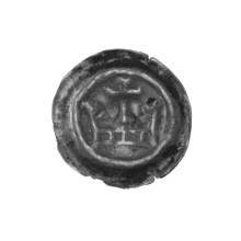 Denarius - bracteate; crown I (iconographic); crosses; crowns; one-sided coin; Teutonic Knights