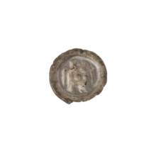 Denarius (bracteate). Gate II (iconographic) showing a gate topped with three pillars and trefoils;