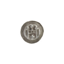 Denarius - bracteate; Gate topped with three pillars topped with trefoils. Under the straight vault