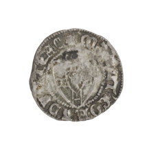 Teutonic szelag, Konrad von Jungingen (Grand Master; 1393–1407). Obverse: monastic shield of the
