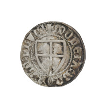 Teutonic szelag, Konrad von Jungingen (Grand Master; 1393–1407). Obverse: Teutonic shield of the