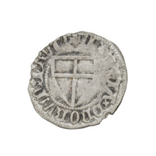 Teutonic szelag, Konrad von Jungingen (Grand Master; 1393–1407). Obverse: Teutonic shield of the